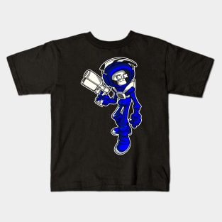 Blue Skeleton Astronaut Kids T-Shirt